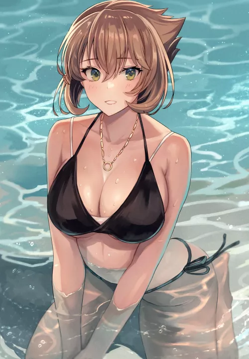 Mutsu playing in the water [Kancolle]