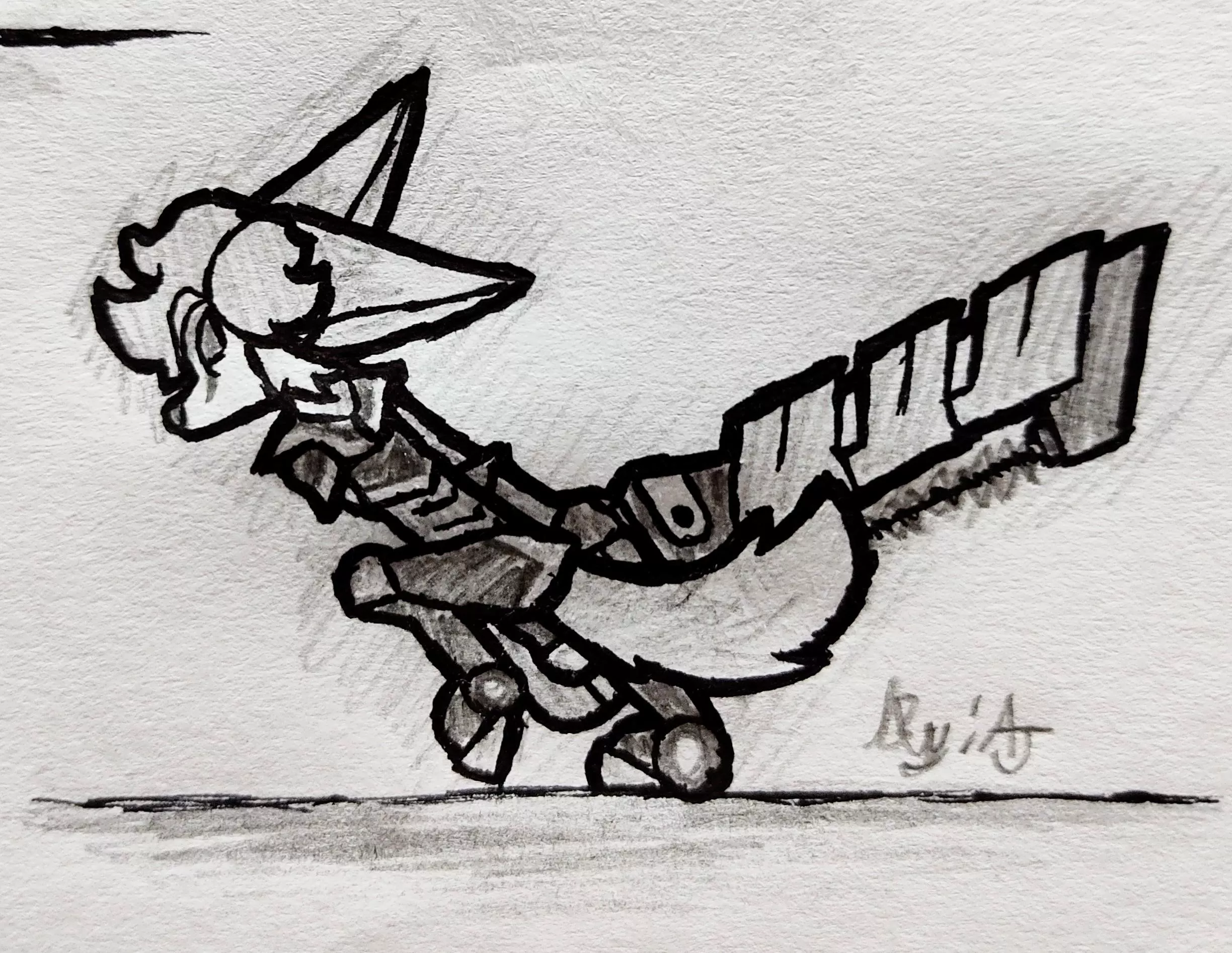 My little Cyborg Fennec rushing into battle [Art by Me, u/AJfireninja]