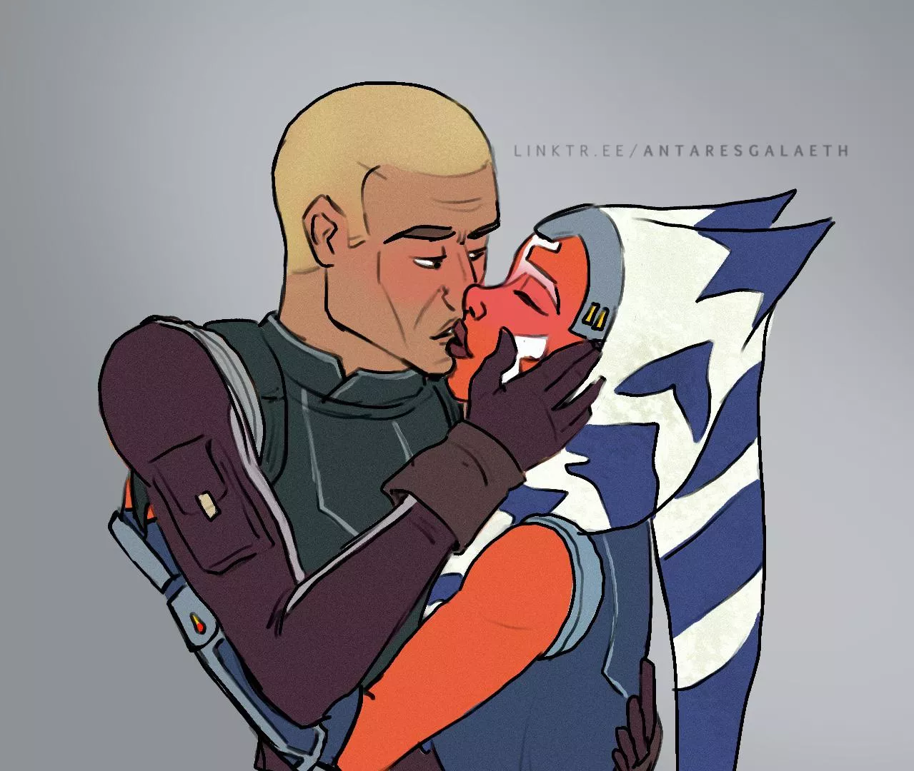 Rex and Ahsoka smooches (AntaresGalaeth)
