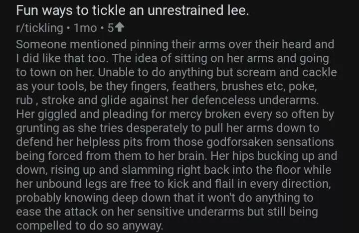 Thought I'd share a comment I made a whikle back for the fellow armpit lovers.