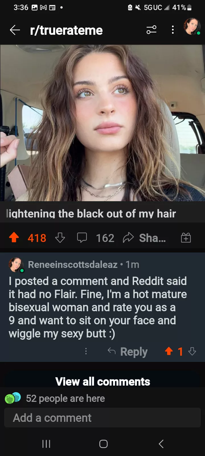 I saw this picture to rate this girl and made this remark. Now, why would Reddit remove it. I was so honest! Lol