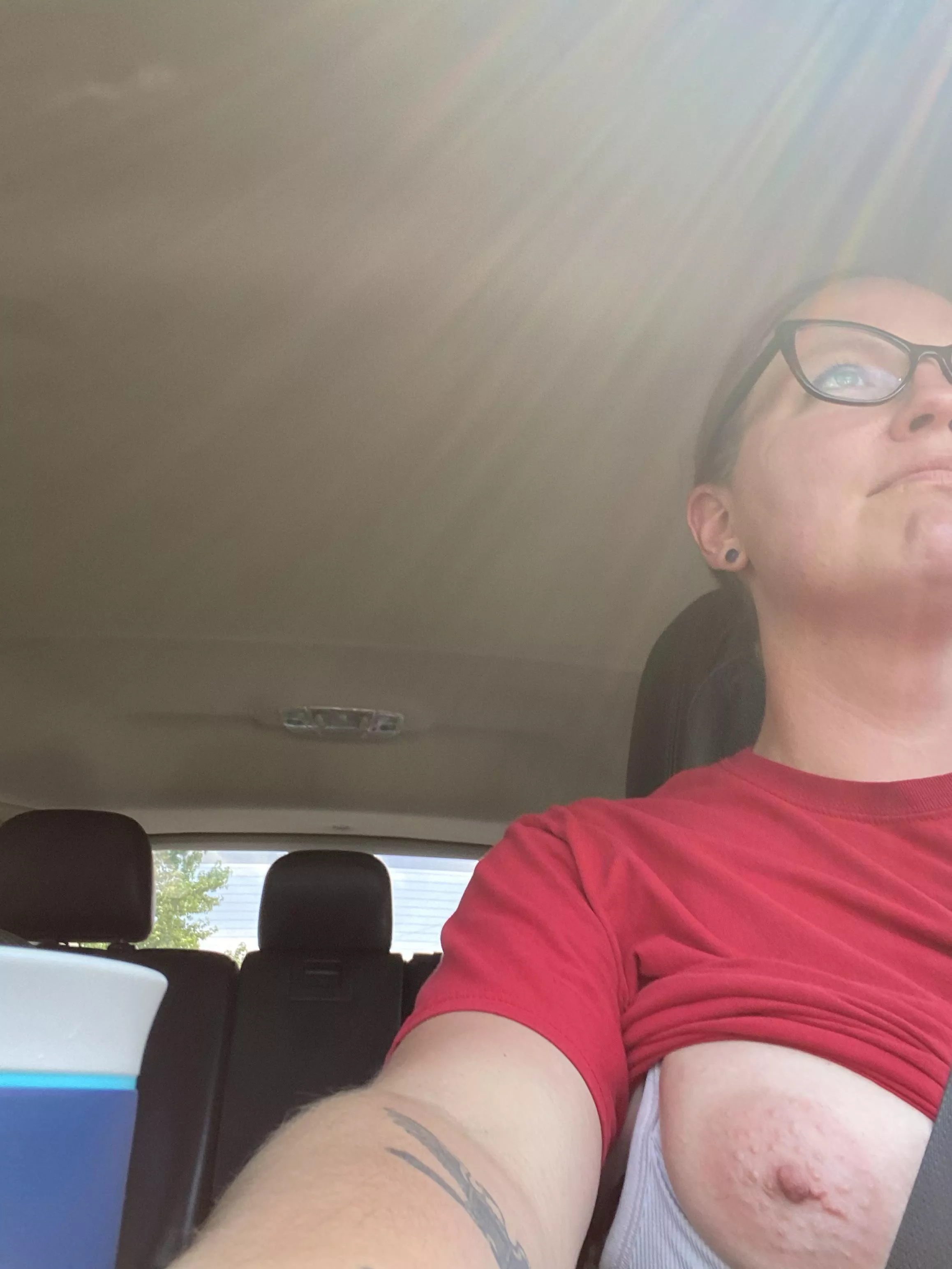 My wife teasing me on the ride home.