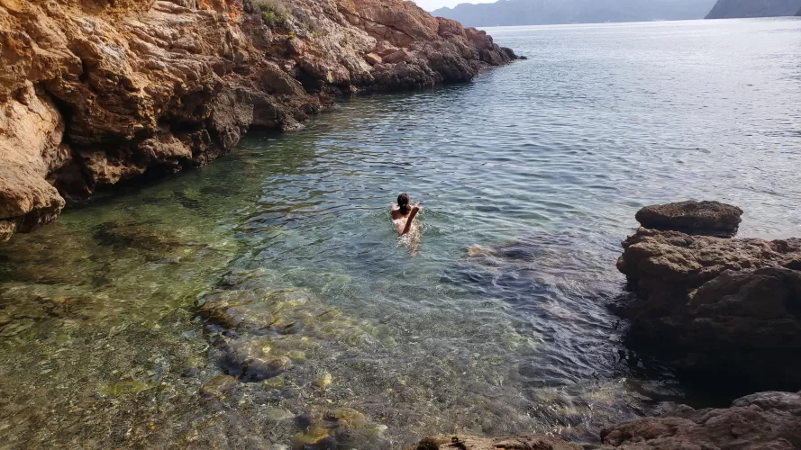 Nude swimming is the best. In paradise. Guess where