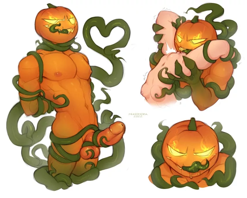 Sexy pumpkin man by muhomora