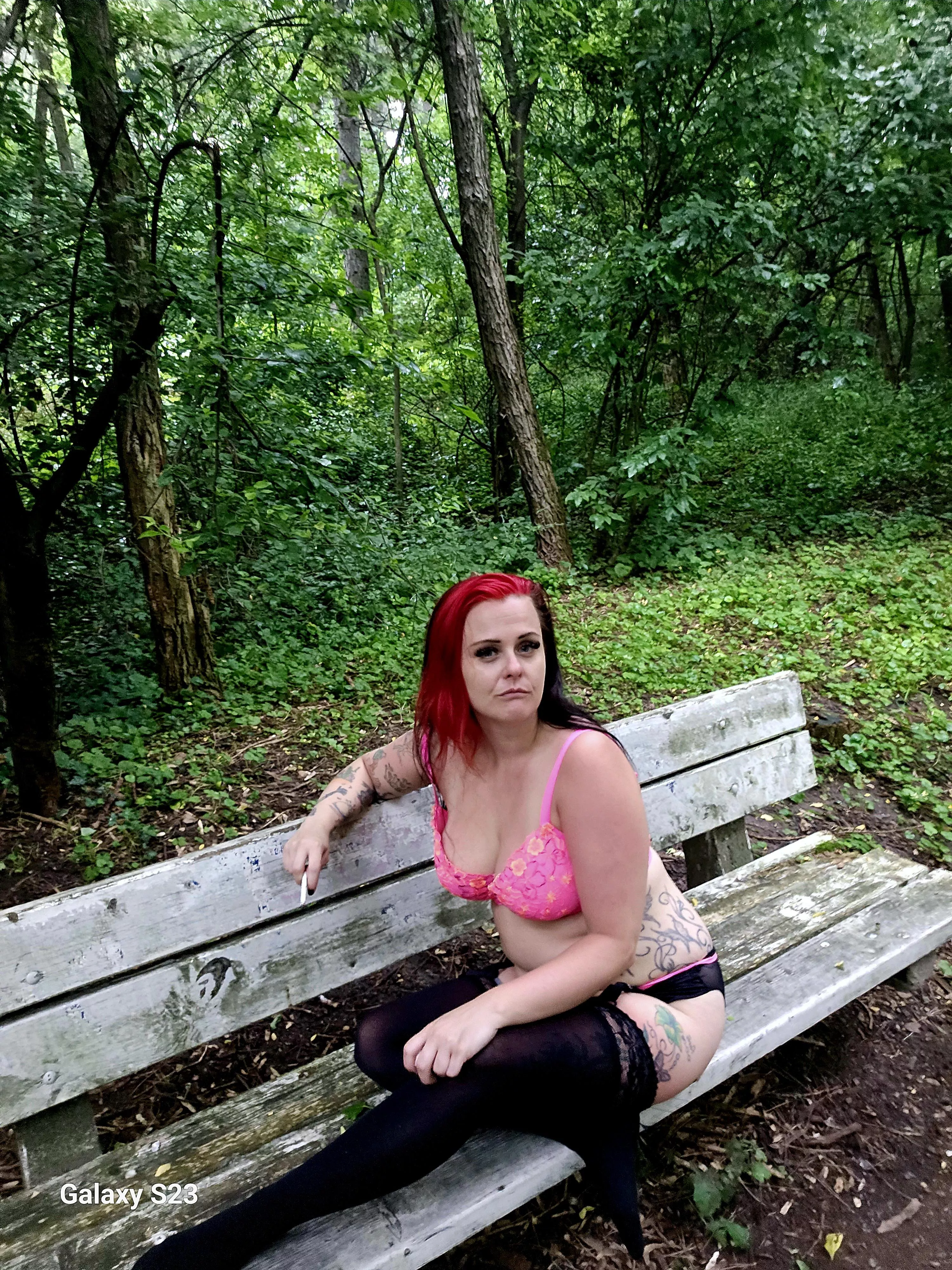 Smoking in the woods