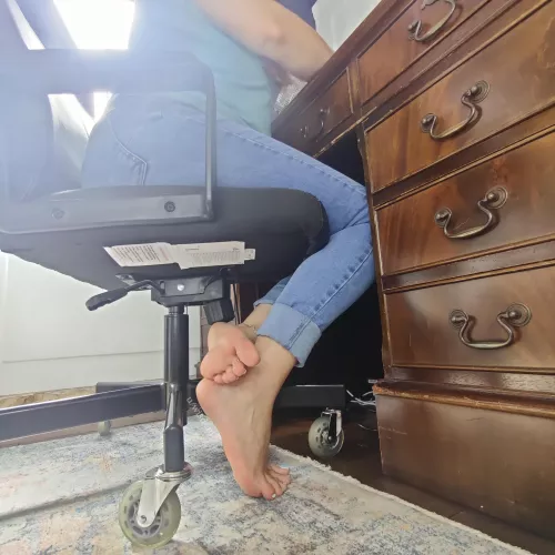 You can suck on my toes while I call my boss 🤫