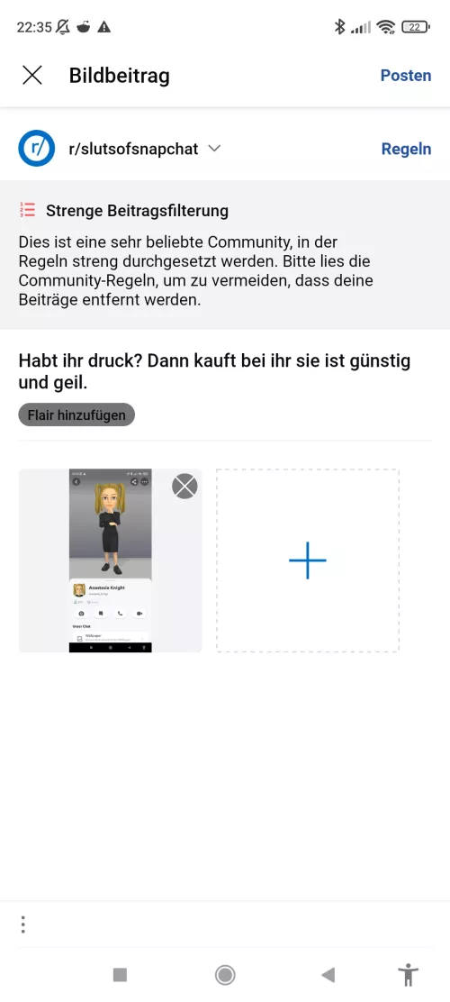 Habt ihr druck? Dann kauft bei ihr sie ist billig und geil.