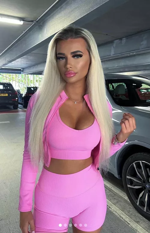 Megan waiting to be picked up in the car park