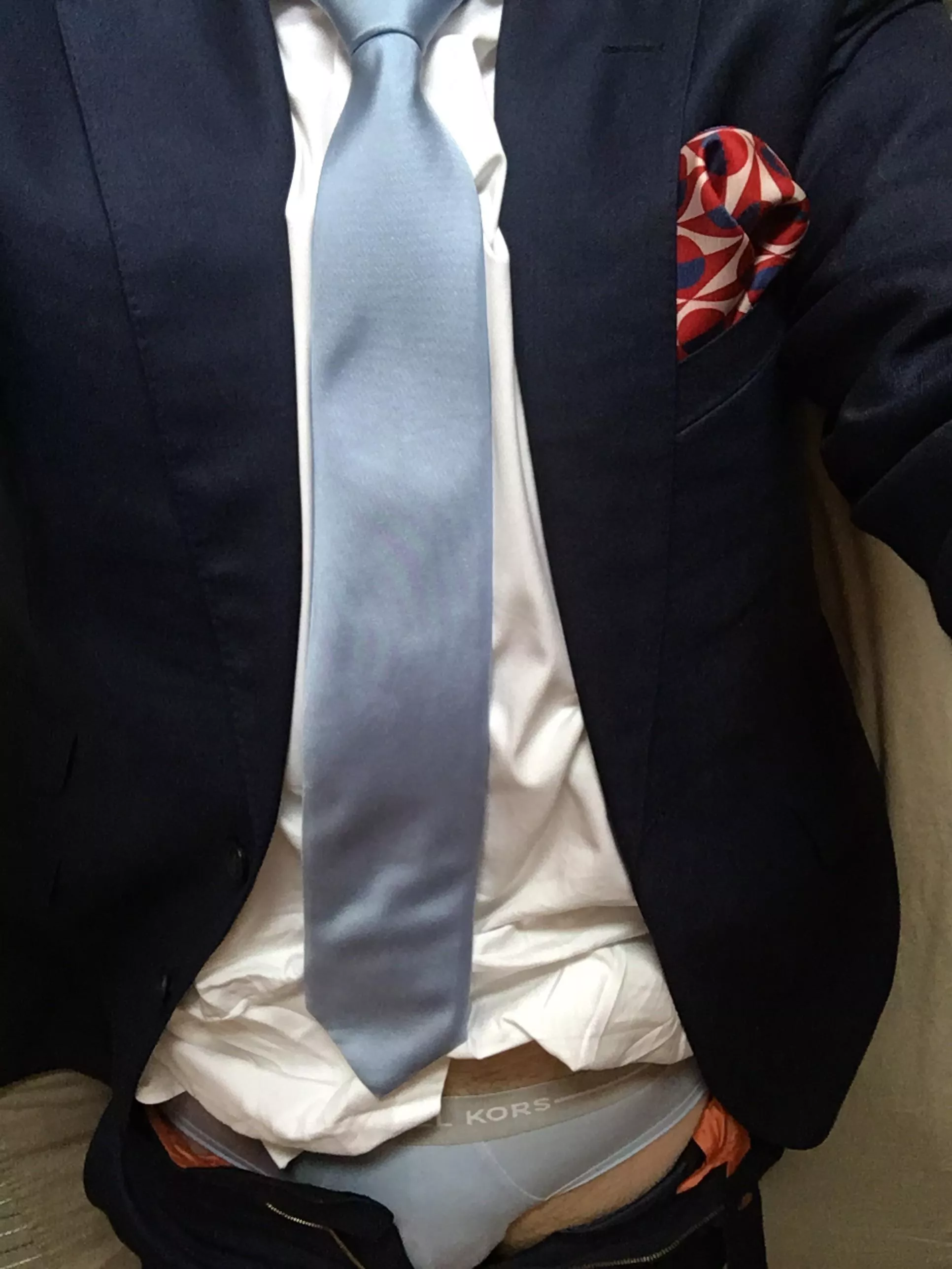 My company has a casual summer code, so from tomorrow, no suit for seven weeks. Until September, I’ll be wearing briefs under chinos.