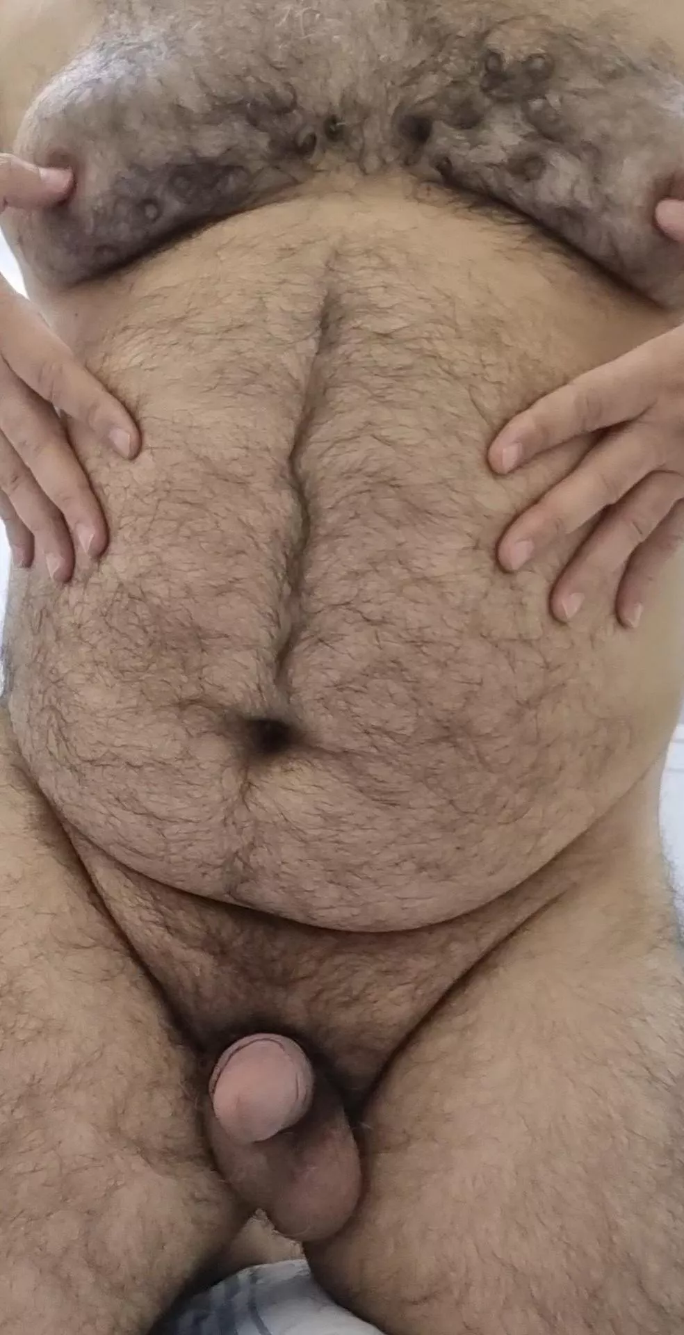 My hairy chubby belly