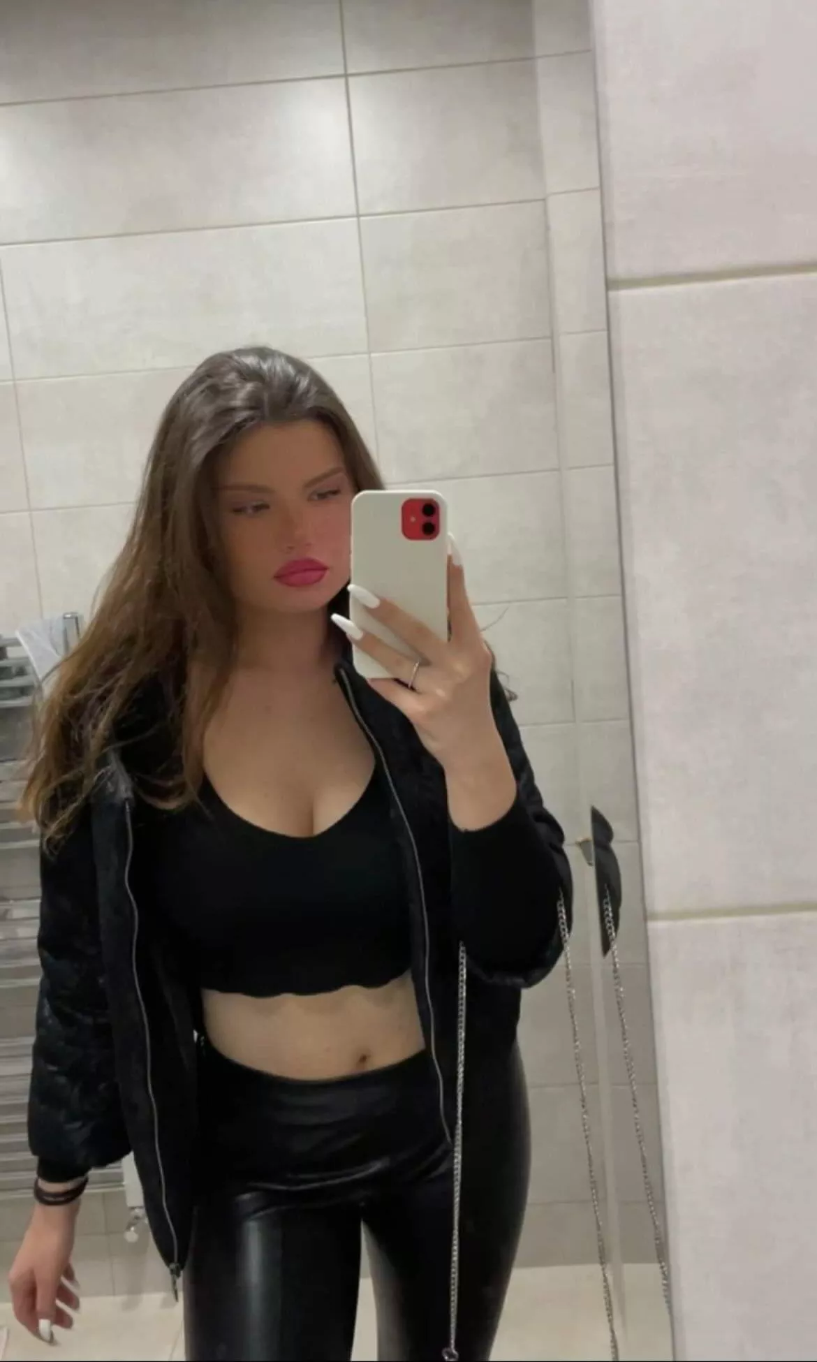 Red lips and leather