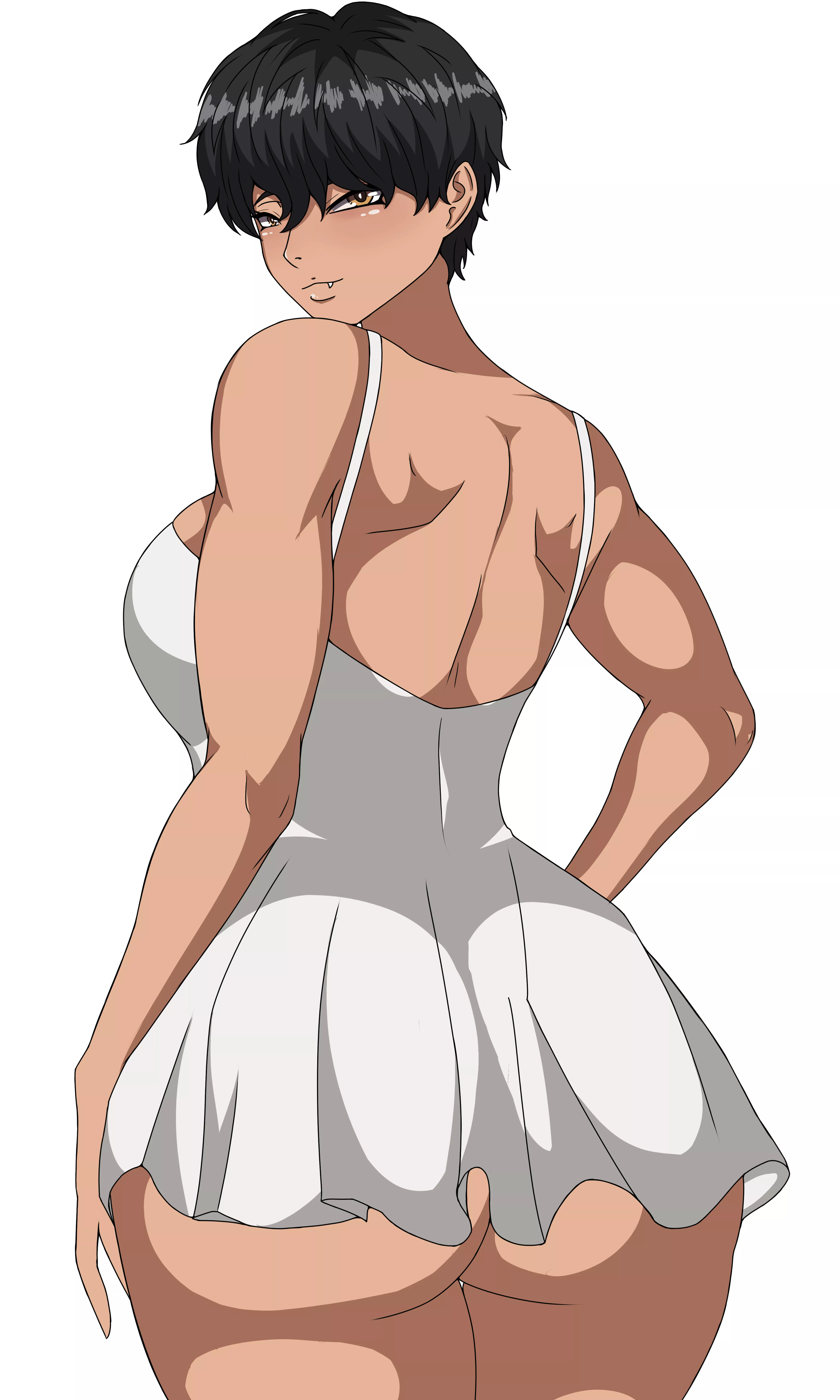 Tomboy wearing dress [Artist: DemonDog17]