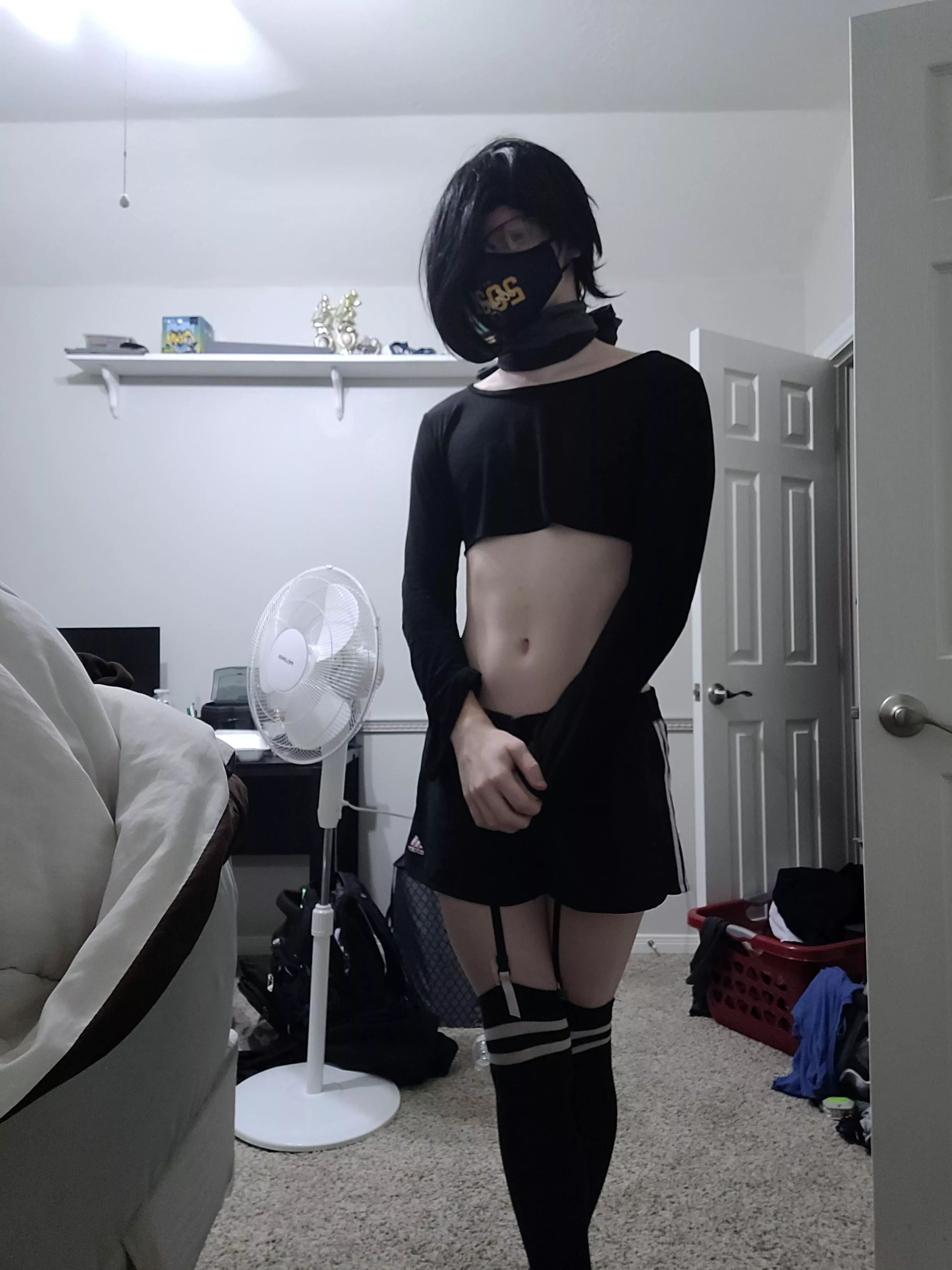 Attached a garter to my socks, think it's cute?