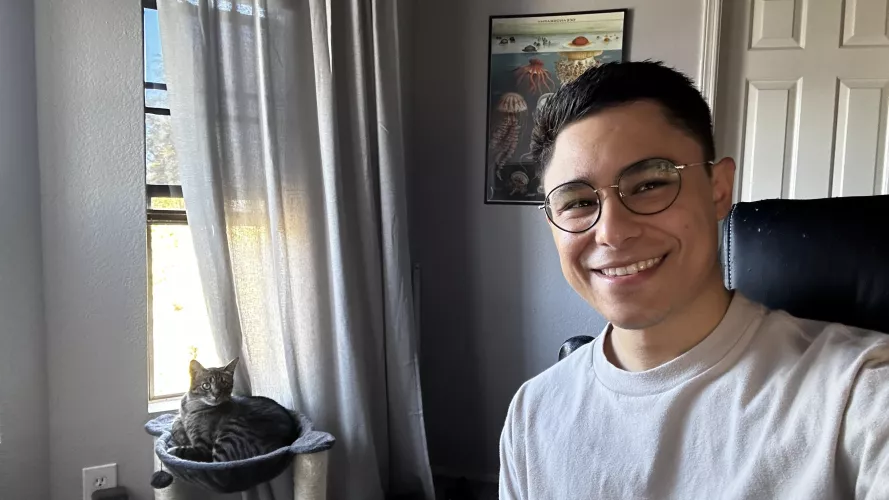 Just a boy and his cat