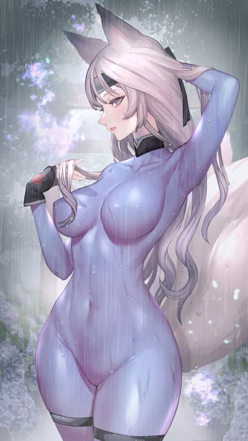 Ninja Kitsu in the Rain