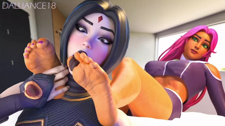 Raven & Starfire (Teen Titans) [Artist: Dalliance18]