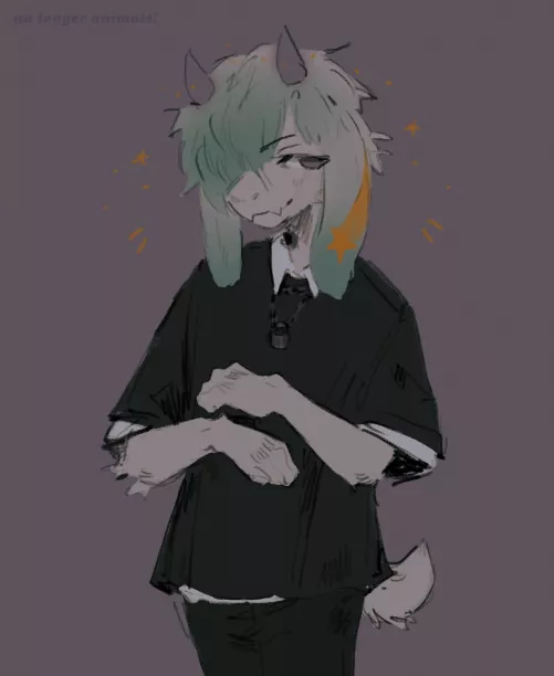 Trying dark clothes (comm by @nolongeranimals)