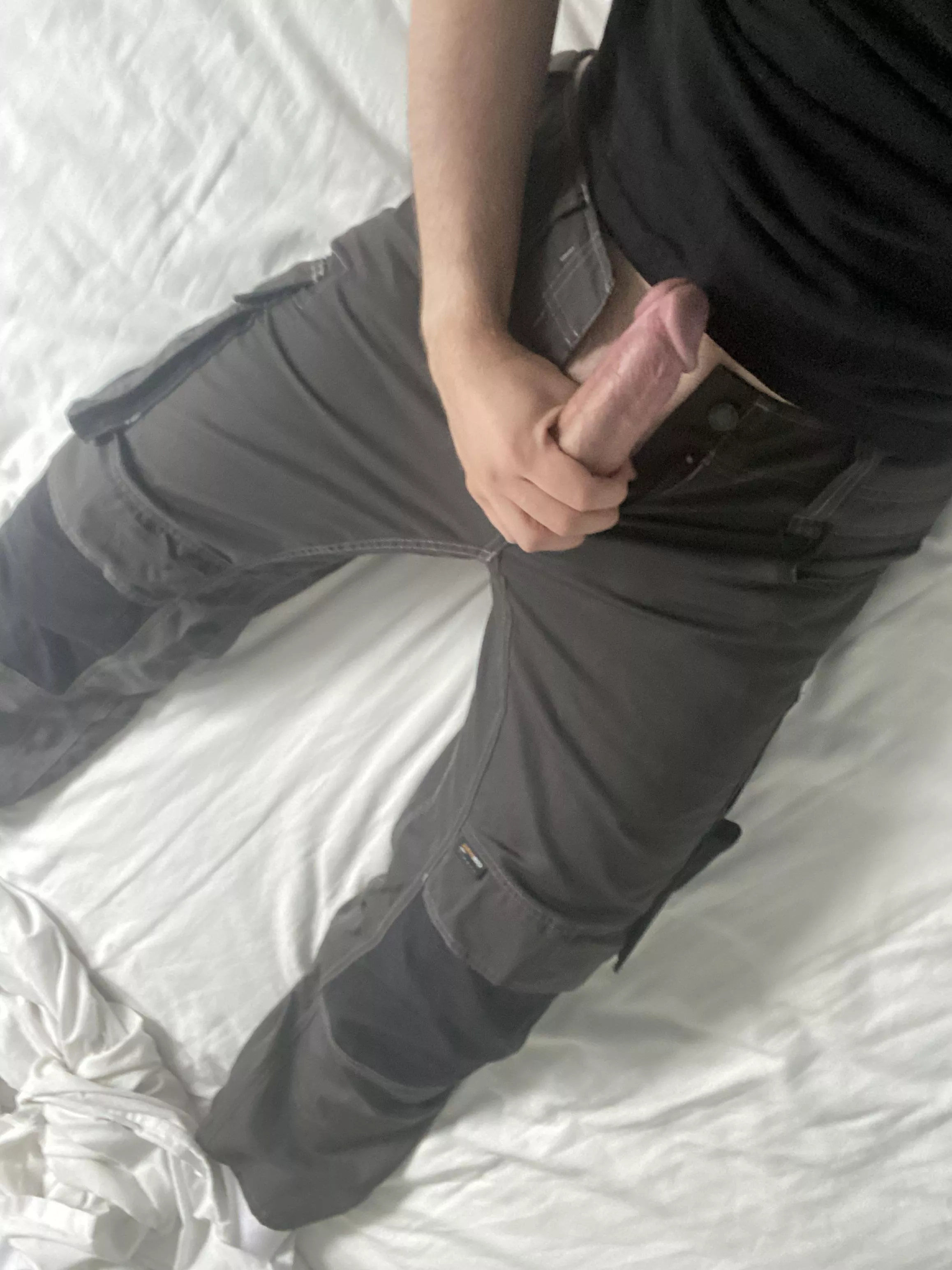 You get home from work and your plumber is laid on your bed like this. What are you doing?