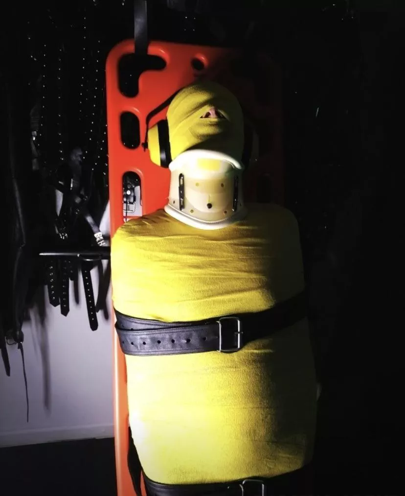 Another good boy wrapped up tight for the night. All he has to look forward to are the infrequent ruined orgasms