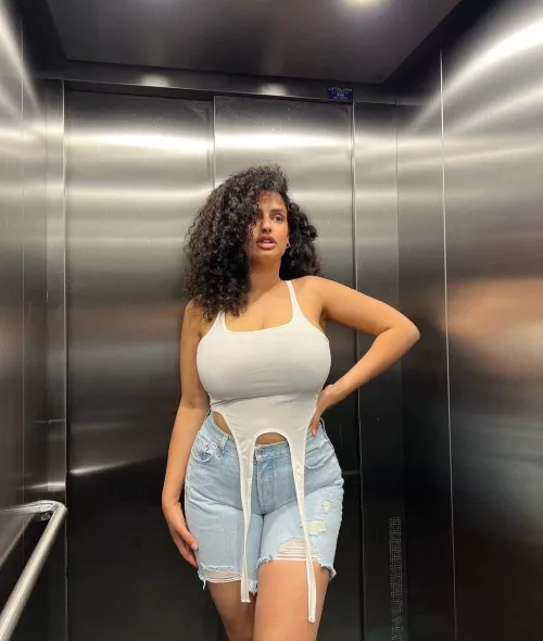 Danger: You can get stuck in the elevator with her