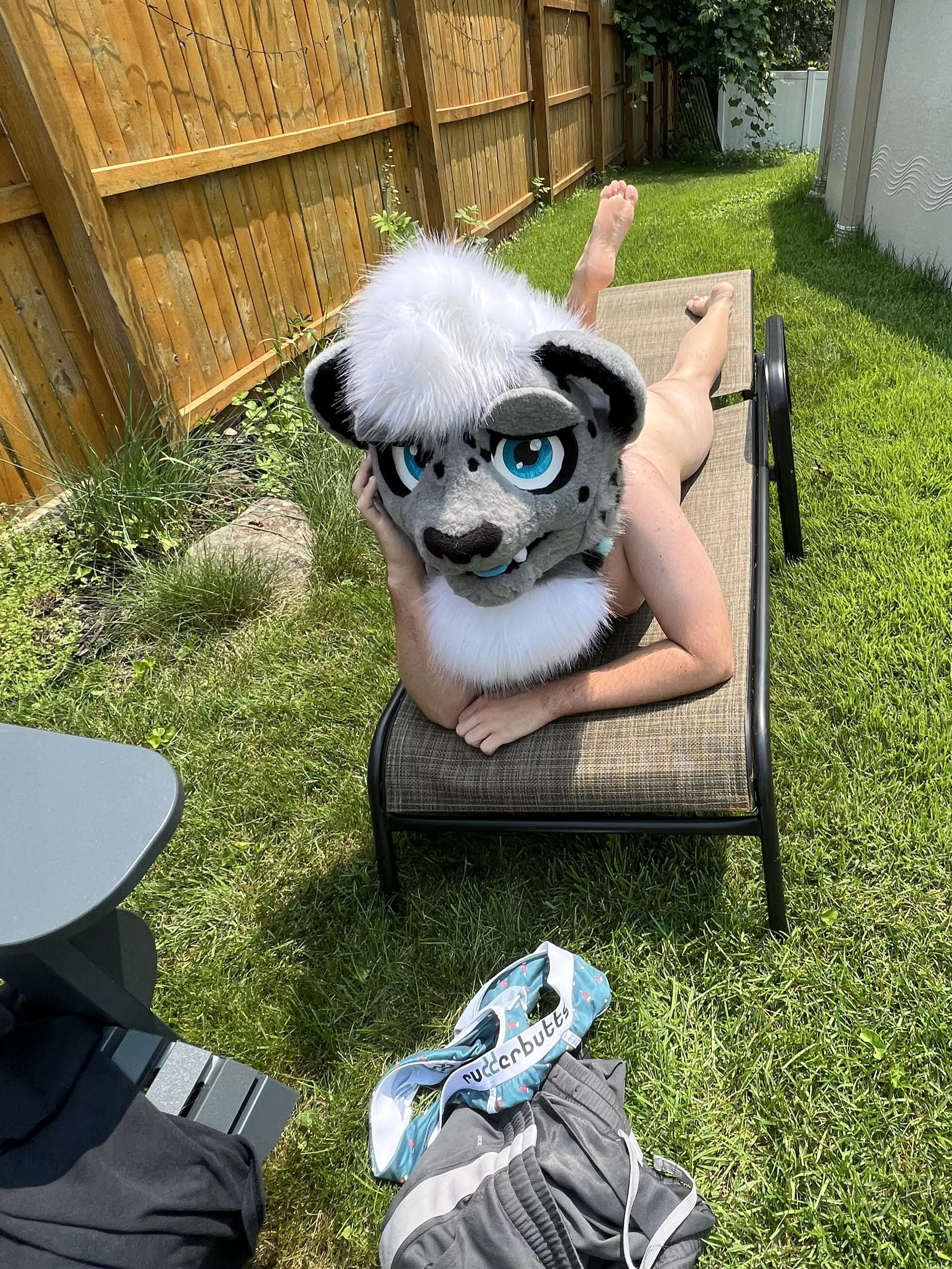 Enjoying the sun, no need for any clothes~