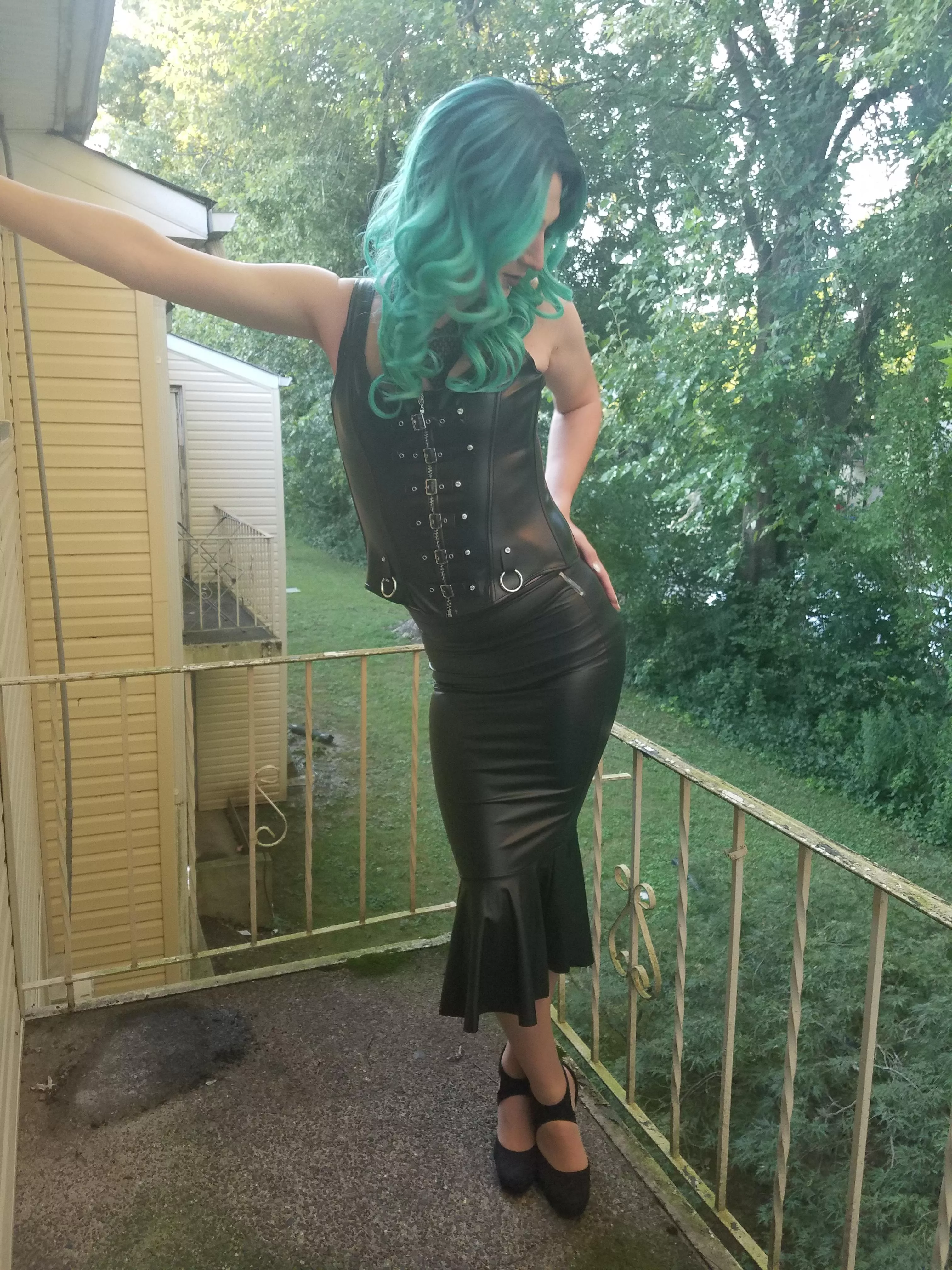 Giving the neighbors a show.