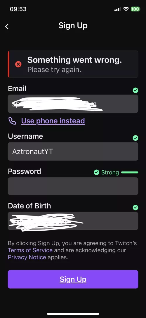 its not lettting me make a new account how do i fix? (iphone X)