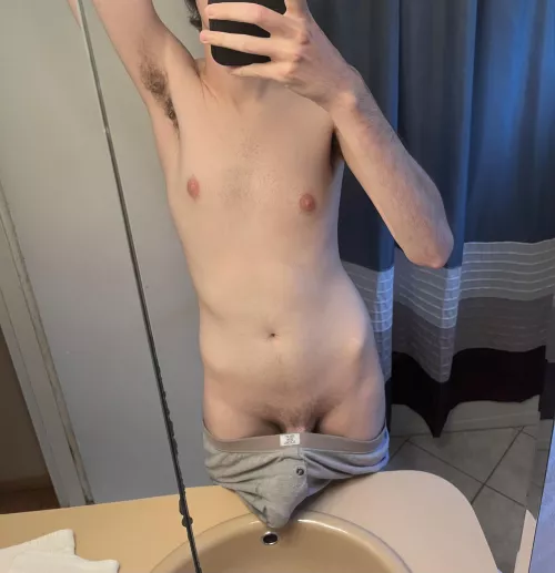 Just trying on some new boxers