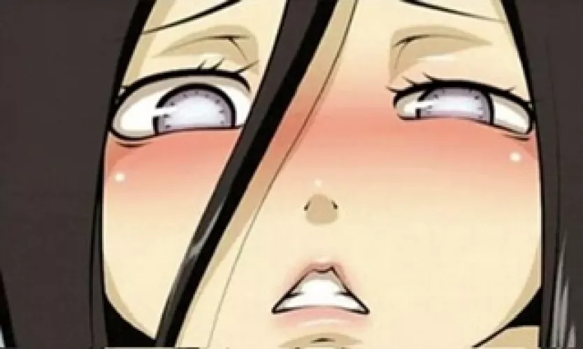 LF color source: 1girl, blushing, black hair, white eyes, eyes open, Hanabi Hyuga, Naruto, aroused, cropped, meme