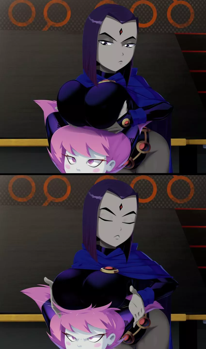 Raven annoys Jinx w/ her tits (RavenRavenRaven)