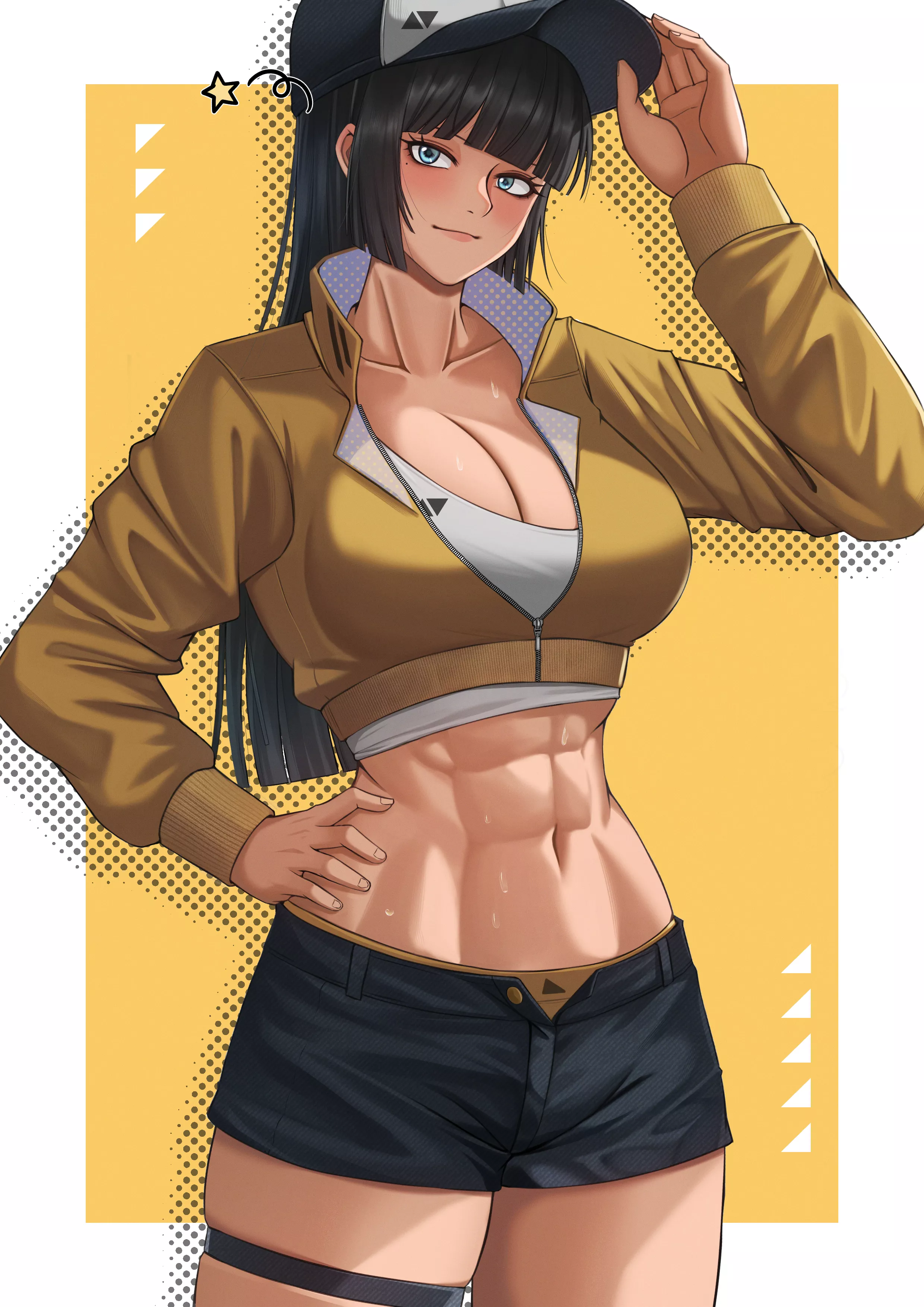 Short shorts and abs [Artist: FAX]