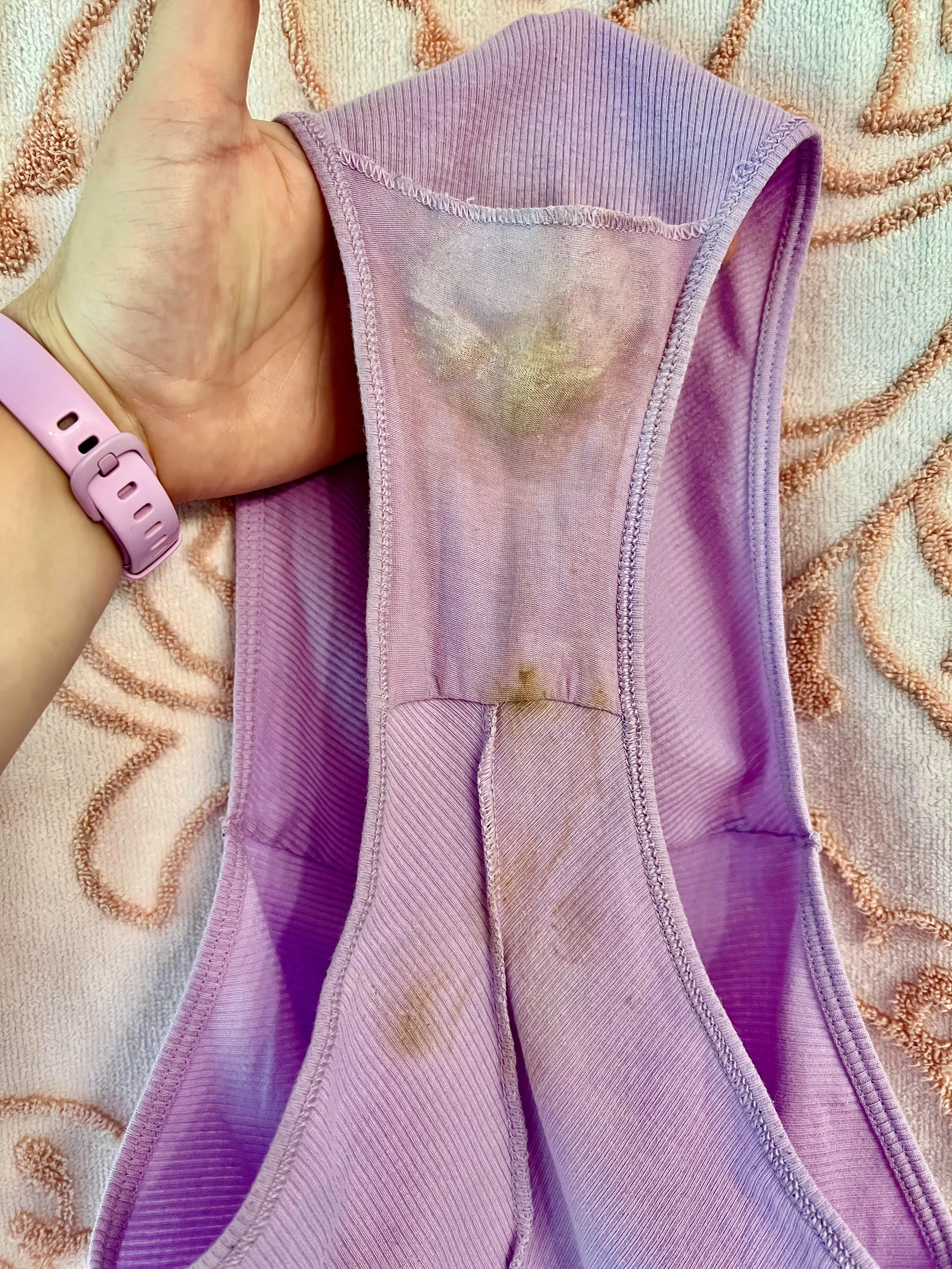 Stains galore on my cute purple panties 😋😋
