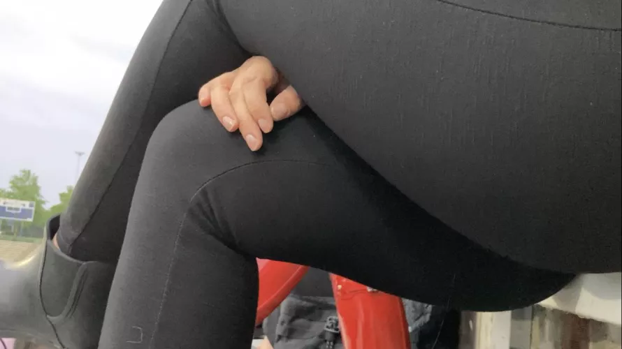 Wife at the kids soccer game.