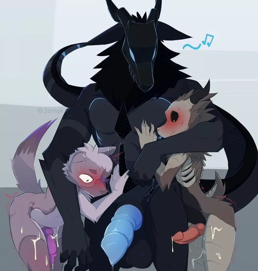 Caring daddy and two bottom boys (art by jarnqk)