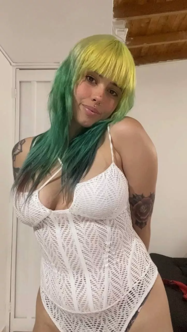 Ever been choked by a goth girl using her big tits?😉