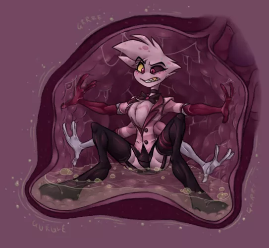 {Image} Was in the mood to do a vore internal featuring Angel Dust (Art by Me) [Soft] [Oral]