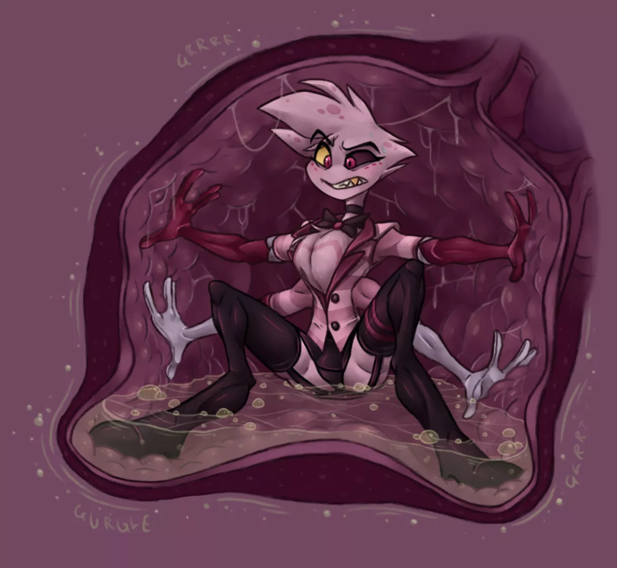 {Image} Was in the mood to do a vore internal featuring Angel Dust (Art by Me) [Soft] [Oral]