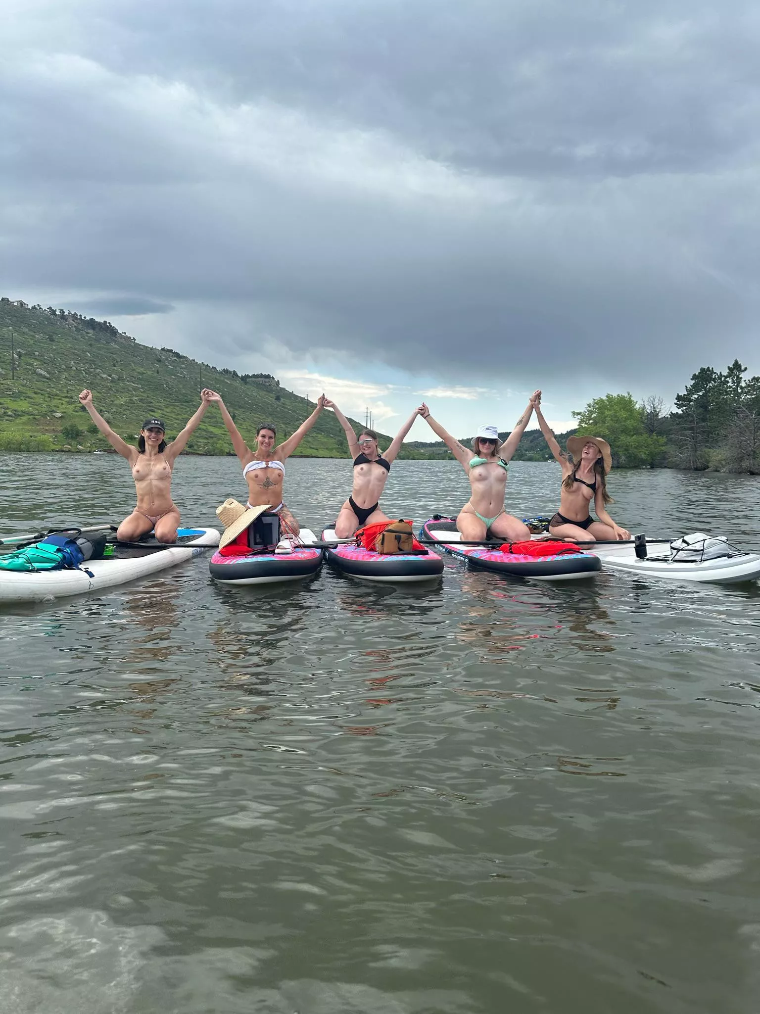 Just a few gals enjoying the water (;