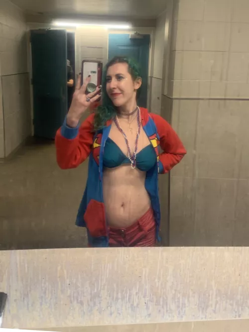 Red white and blue selfie