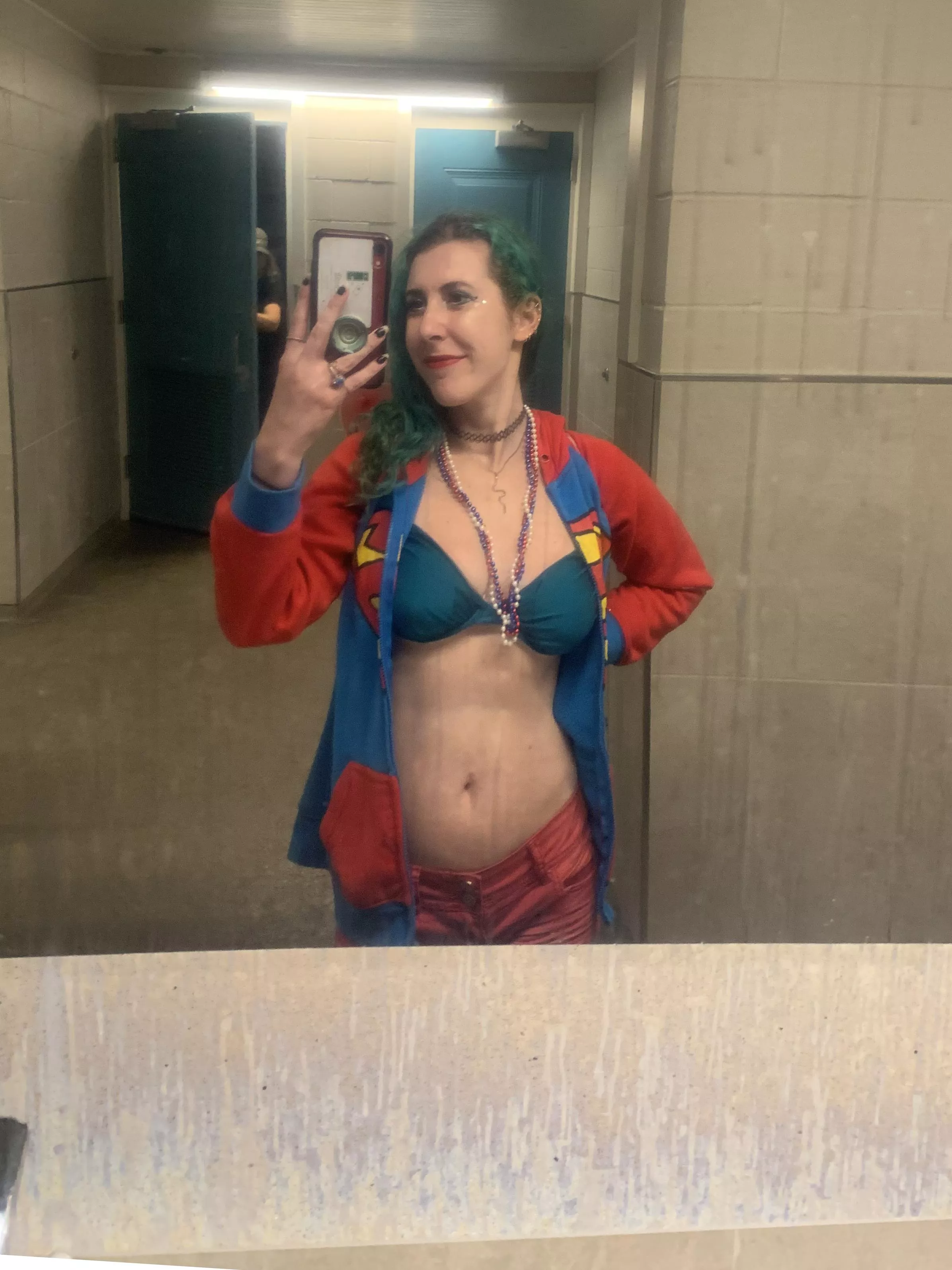 Red white and blue selfie