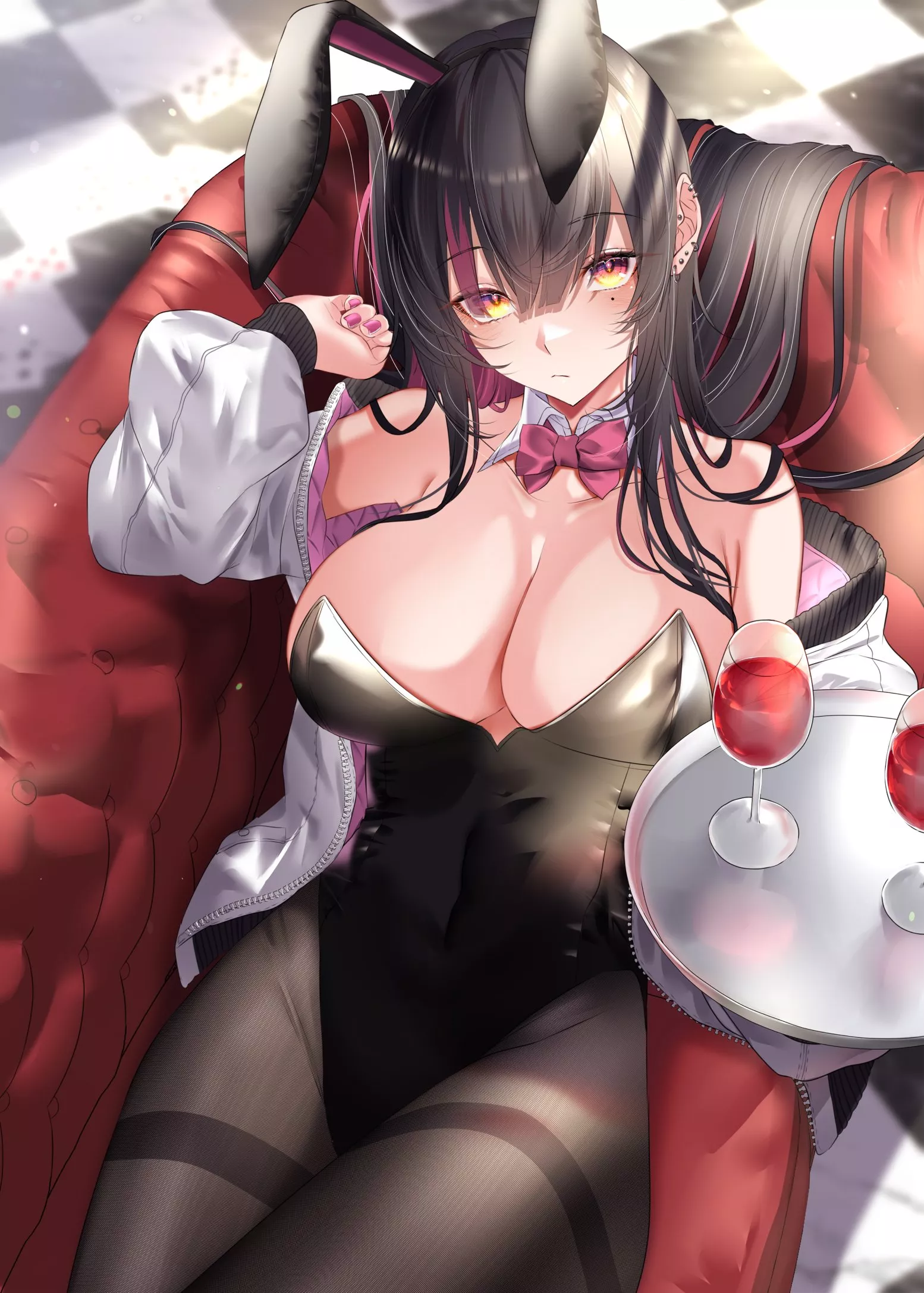 Waitress Bunny on the Couch