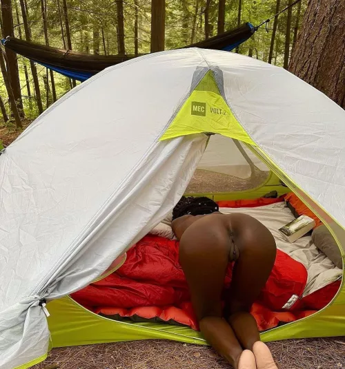 I love being face down and ass up anywhere. Even when I’m camping out in the woods. I’m always ready to take cock!