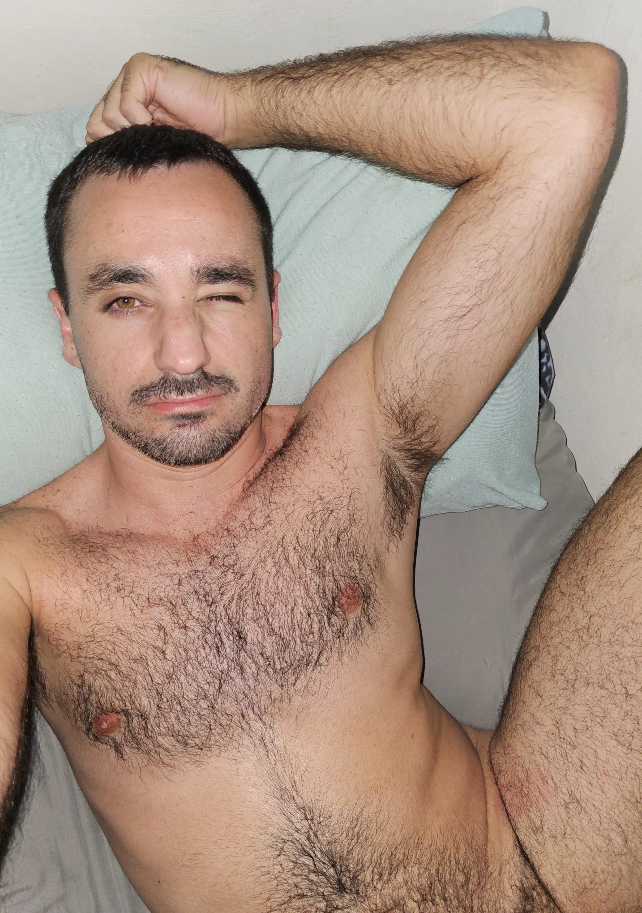 Middle of the night. Trying not to be blinded by the flash