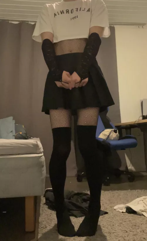 Fishnets with thigh highs :)