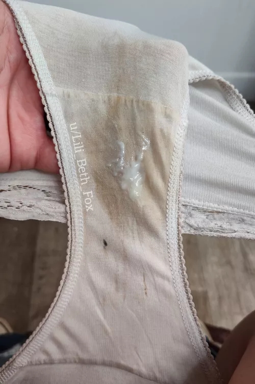 Fresh wet spot on some old stained panties! [OC]