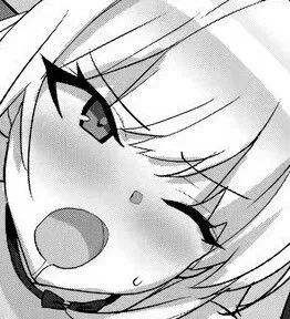 LF Mono Source: 1girl, one eye closed, face, close up, sidelocks, bangs, collar, looking back, blush, sweat, droll, saliva drip, open mouth, long hair, white hair, monochrome, bare shoulder, thick eyelashes, out of frame, frown