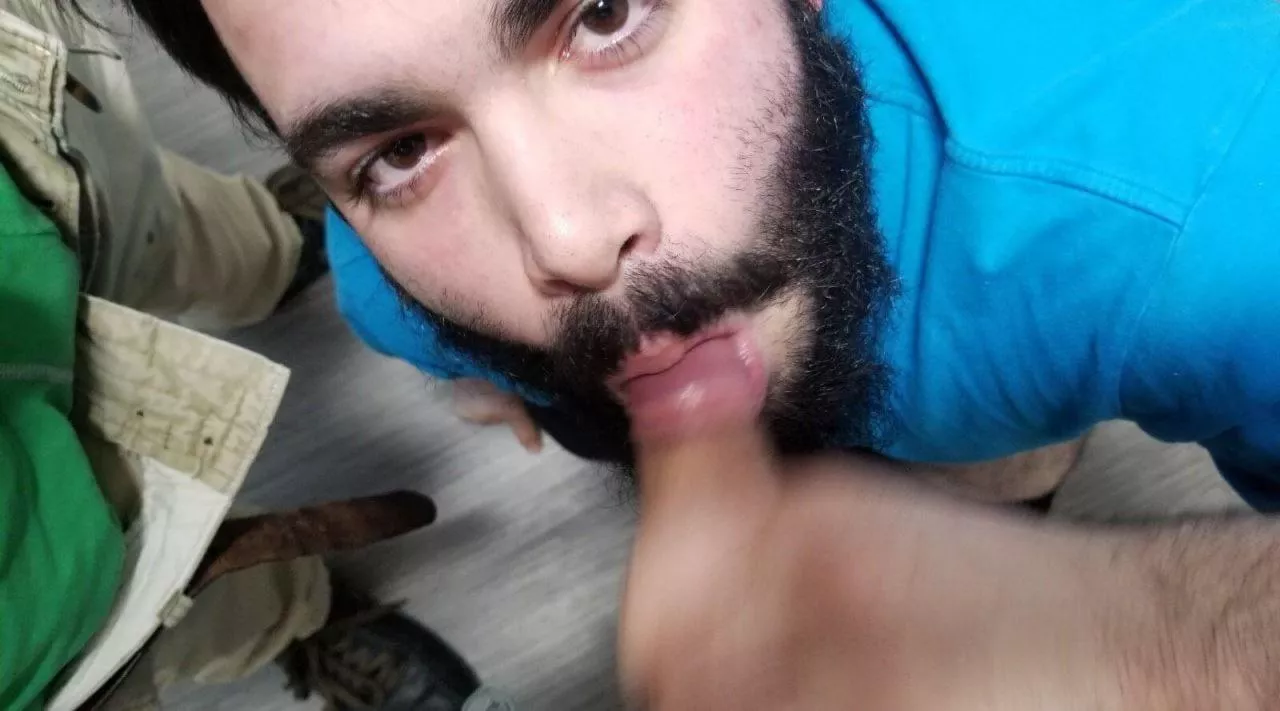 Looking at them while you suck their balls dry