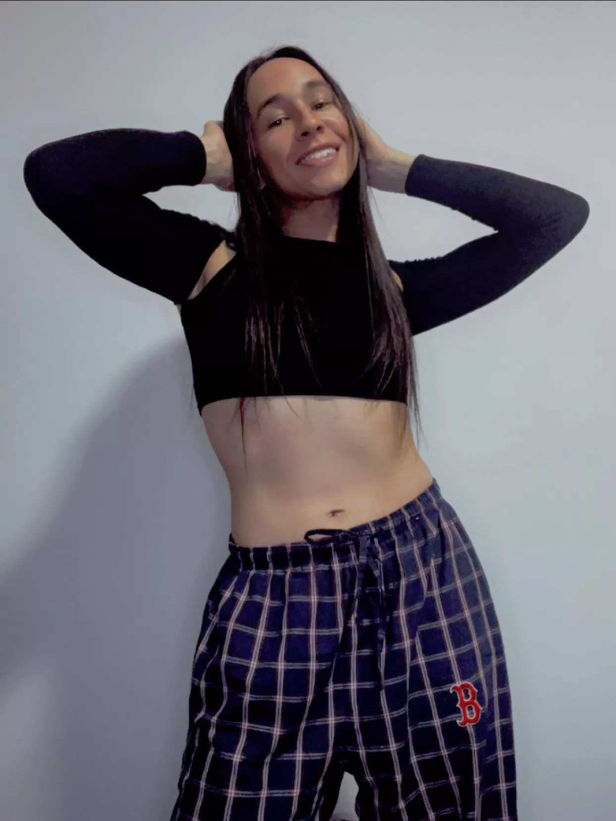 What about girl top and boy pants 🤭 also had no idea my hair was this long 😳