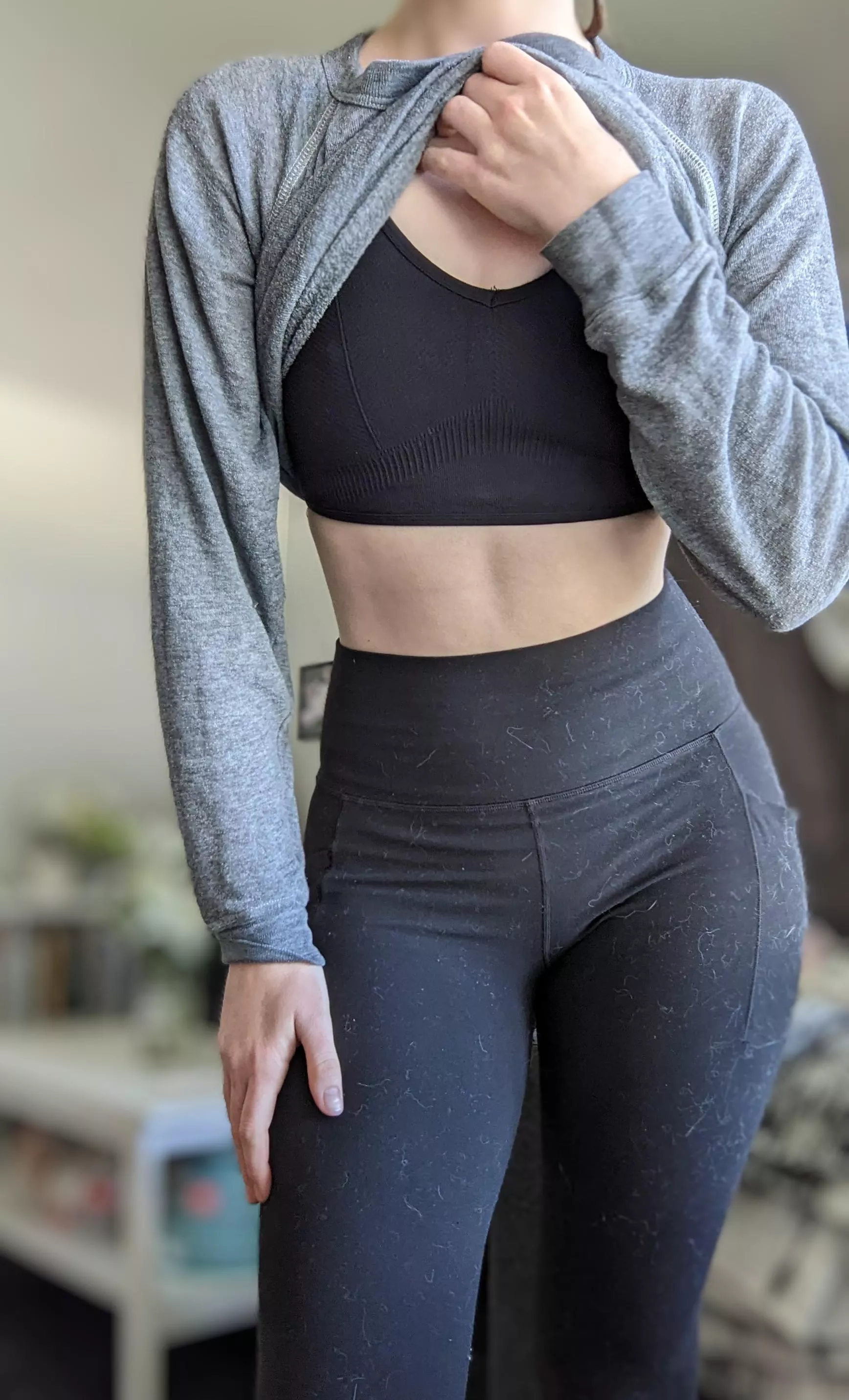 Black leggings and black sports bra is my gym uniform [F]