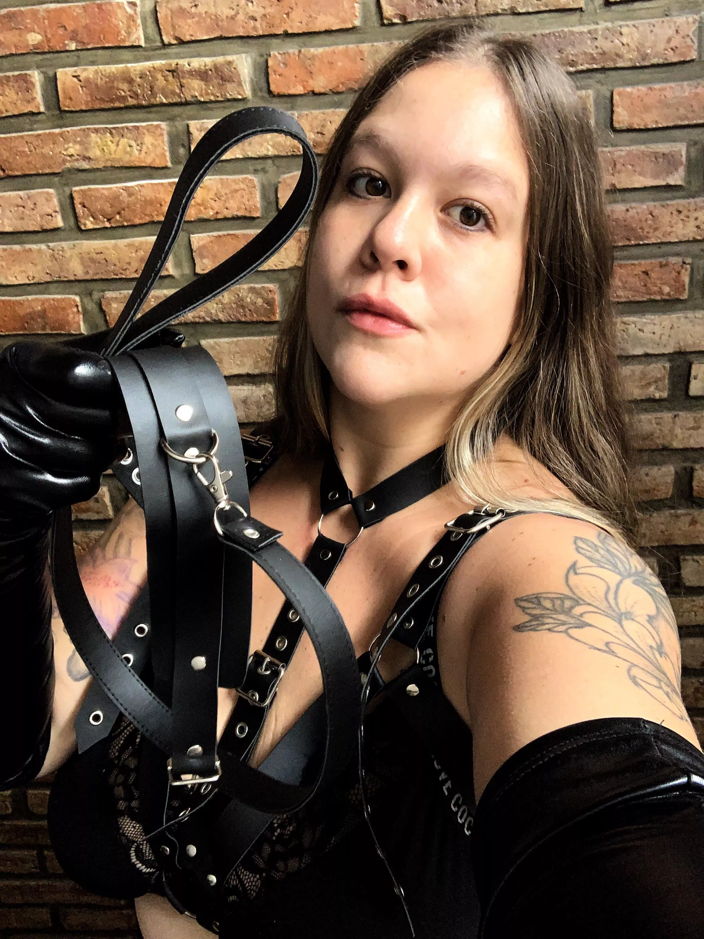 Do you like my leash and my leather harness?